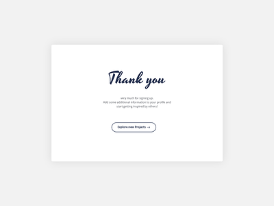 Daily UI | #077 | Thank you daily ui message register sign up thank you ui ux web welcone