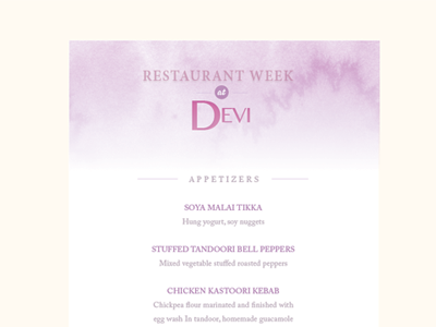 Restaurant Week Mailer email design web design