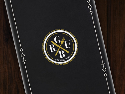 Grub Steakhouse Logo branding design icon illustrator logo mockup restaurant