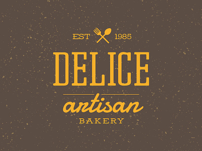 Delice Artisan Bakery Logo branding classic design flat icon identity lettering logo type typography vector vintage