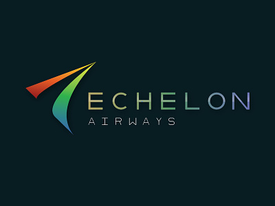 Echelon Airways Logo airline branding clean color design font font design geometric gradient icon logo modern type vector