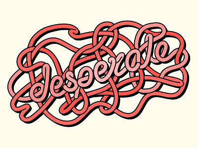 For Followers custom type design desperate experimental type funny illustration illustrator knots looping red rope thicklines typogaphy