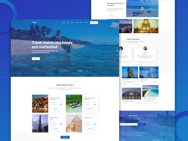 Travel Agency Landing Page by Saiful Miah on Dribbble