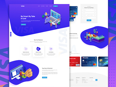 Credit Card Landing Page bank card card art credit card financial card landing illustration landing page master card mastercard product landing page visacard webdesign website