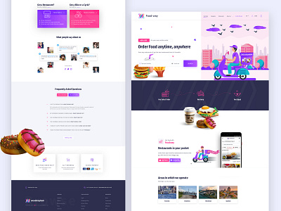 Foodway Landing Page agency branding cusine drinks food foodapp foodpanda landing page landing page ui meal minimal product landing page restaurant restaurant landing page sushi typography uber eats ui web webdesign website