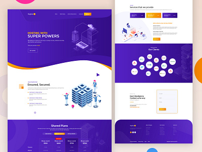 Web Hosting Landing Page agency animation app app landing page app ui business illustraion landing page landing page ui minimal mobile app landing page mobule ui product landing page web app web hosting webdesign website