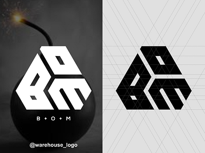 bom logo abstract b bom box branding brandmark circle design designispiration font graphicdesigner hexagon icon identity initials logo m monogram o triangles