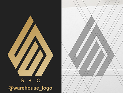 sc diamond logo abstract branding brandmark c cs design designispiration diamond font graphicdesigner hexagon icon identity illustration initials logo monogram s sc triangels