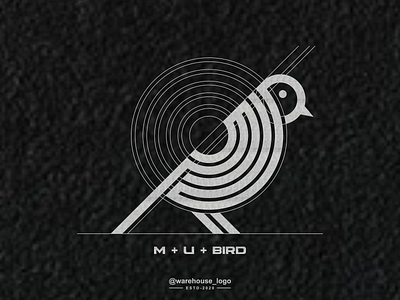 letter mu and bird logo