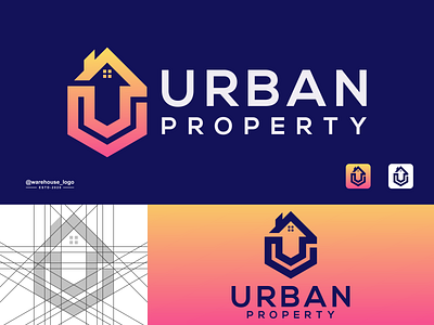 urban property logo abstract brand identity branding brandmark company consulting design designispiration font graphicdesigner icon identity illustration initials monogram property real estate symbol u urban