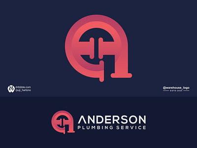 letter a plumbing logo inspiration