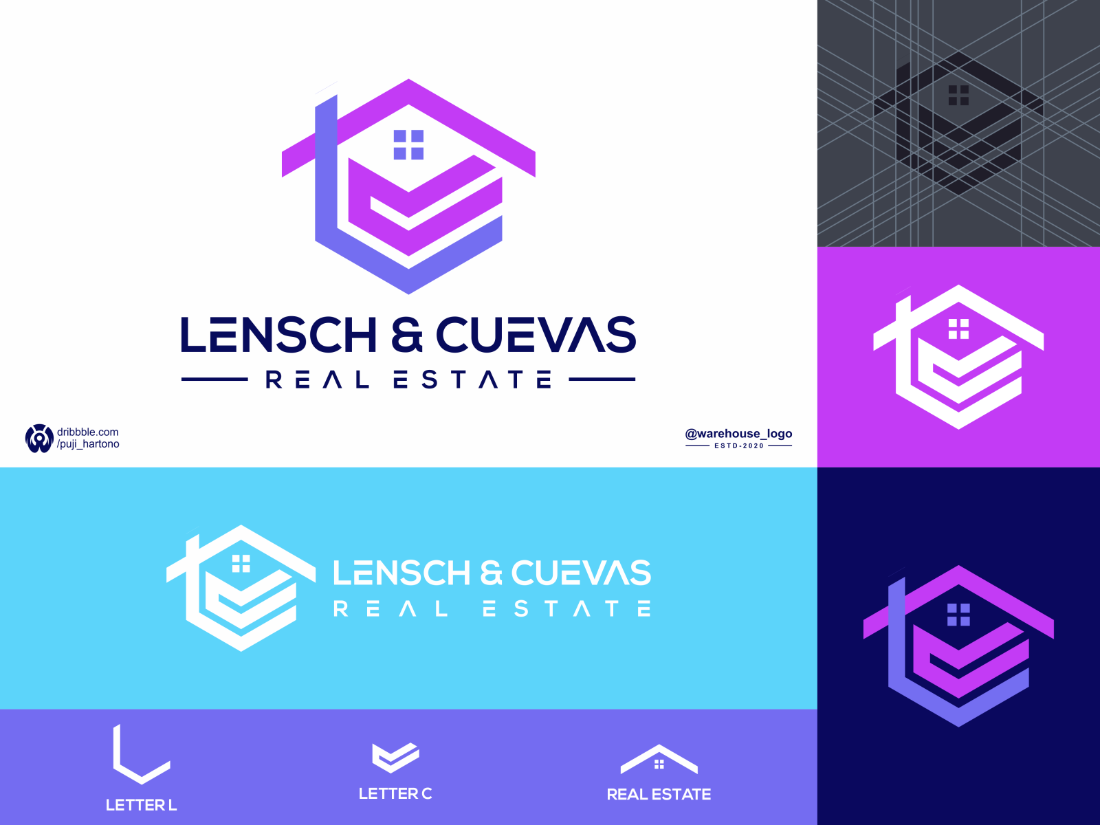 lc real estate logo template by warehouse_logo on Dribbble