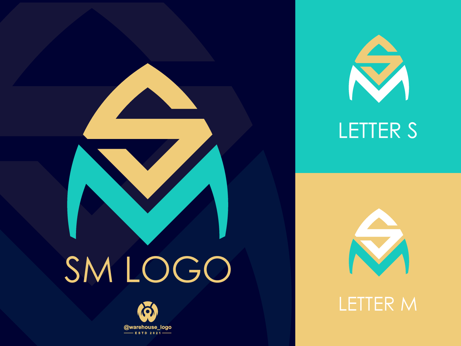 sm monogram logo inspiration by warehouse_logo on Dribbble