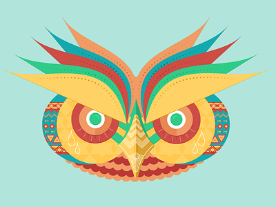Boss Owl colorful flat illustration illustrator owl vector