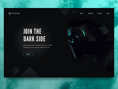 Join The Dark Side daily ui dark side dark ui landing page sign up star wars