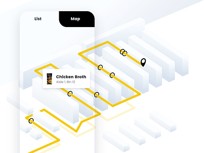 Shopper concept grocery light ui mobile shopping ui yellow