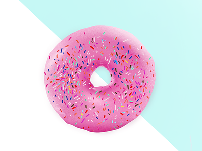 Pink Donut donut illustration pastel pink procreate sprinkles