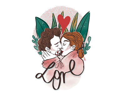 LOVE - kiss me design digital illustration diseño graphic design illustration ilustración ilustración digital procreate