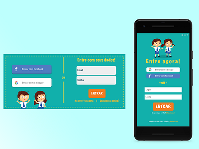 Log-In Screen for an Online Child Education Platform app branding design illustration log in logo mobile mobile app ui ux vector