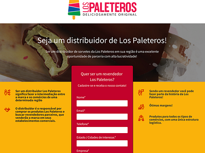 Landing Pages - Los Paleteros - 2 branding design illustration landing page landing page design logo rdstation ui web
