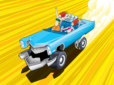 Wild Girls cars character design design draw drawing driving funny girls graphics illustration illustrator vector illustration vectorart wild
