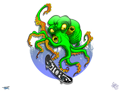 Octopus 2d character aftereffects character design design draw drawing illustration octopus t shirt vector illustration