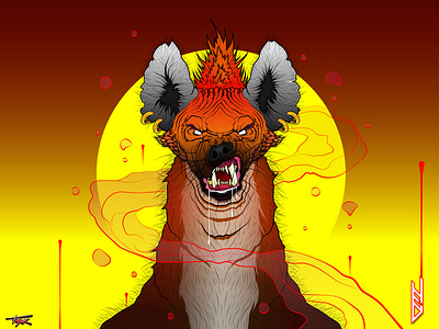 Hyena 2d character character design design drawing illustration print vector illustration