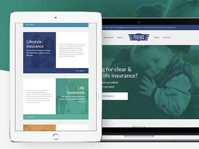 Squarespace web design Phoenix Insurance by Simply Whyte Design