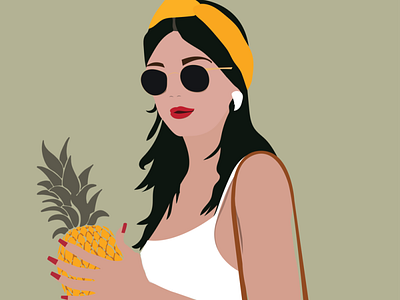 Tropical Fashion Woman by Simply Whyte Design design digital digital art graphic design illustration minimal vector