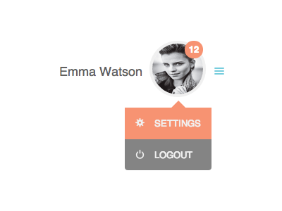 Avatar Menu avatar badge dashboard icons interface menu ui web