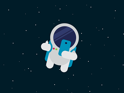 Space Selfie astronaut colorful design flat illustration illustrator minimal phone selfie smartphone