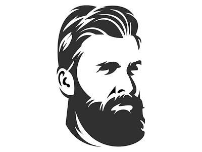 Bearded Man barber barbershop beard bearded brand brandmark freelance hipster logo minimal style vector