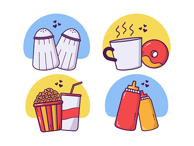 Cute best friend food illustration branding combination design graphic icon illustration logo typography ui ux vector