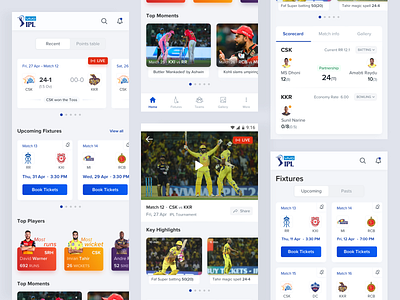 Sports App UI- IPL 2020