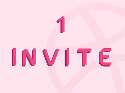 Dribbble Invite Giveaway art beginners color community design dribbble invite giveaway illustration minimal negative space shapes typography