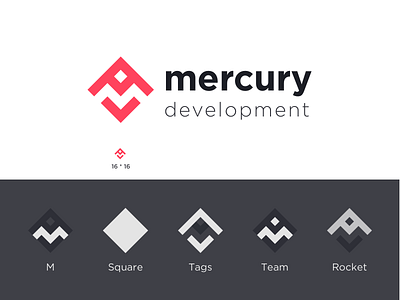 Mercury Logo Design Contest abstract logo branding challenge color community design logo logo challenge mercury minimal negative space shapes simple software square logo typography vector web development