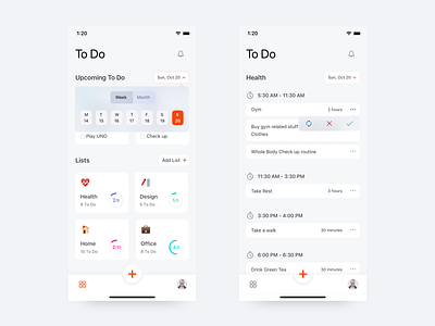 To-Do App UI app card design design icon illustration management minimal negative space shapes tasks to do app typography ui ux