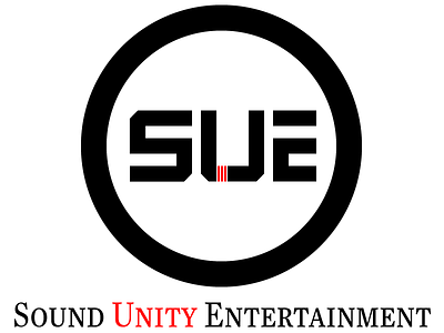 Sound Unity Entertainment logo concept-2 black color logo digital entertainment featured logo designer logo marks music red color welogodesigner
