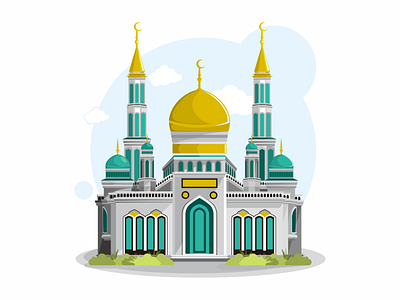 Katedral Mosque Russia affinitydesigner branding childrens book childrens illustration digitalart illustration madeinaffinity mosque russia symiota vector