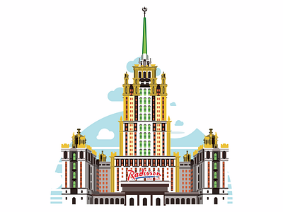 Radisson Royal Moscow affinitydesigner digitalart illustration madeinaffinity moscow radissonhotel ukraina vector