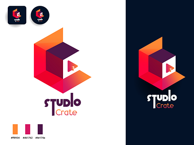 STUDIO Crate Branding 3d app branding clean design designs icon identity illustrator ios logo logodesign minimalist logo professional logo type