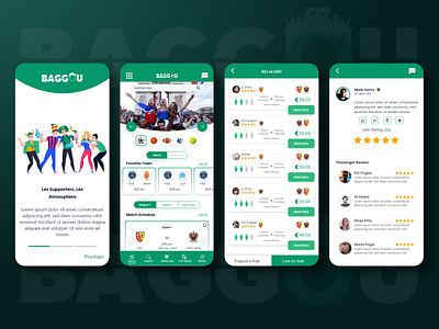 Ride Share App for Sports Fan android app app design brand branding clean design green identity illustration ios minimal mobile mobile app mobile app design sports type ui uiux vector