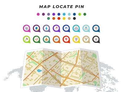 Locate Icon | Pin Design | Map Locate | Icon Design