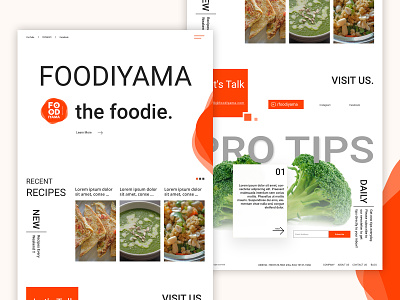FOODIYAMA brand branding clean design food food illustration foodie illustration logo minimal recipe recipes ui ux web