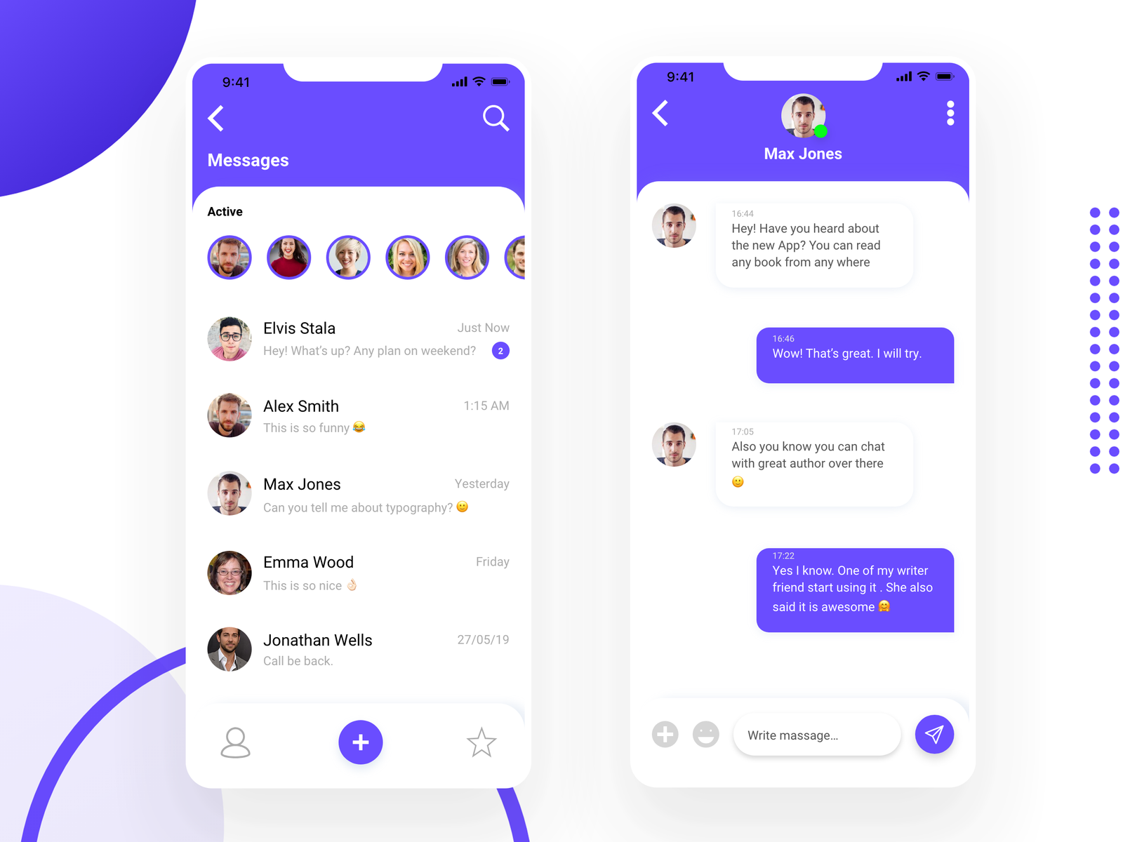 Chat UI design by Neha Majumder on Dribbble