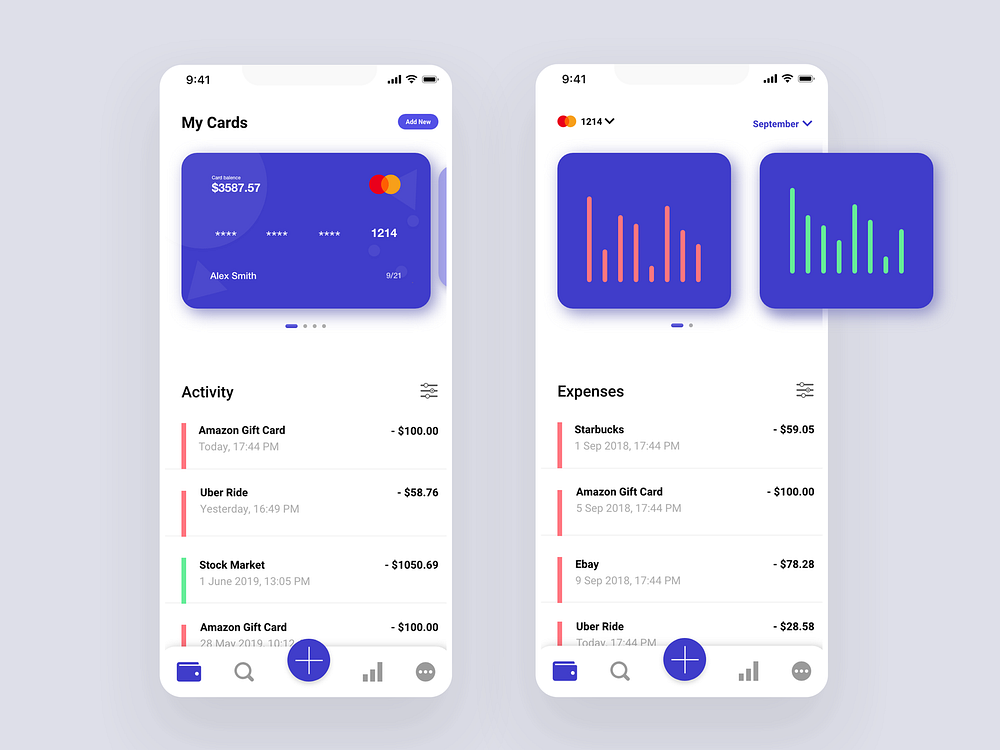 Wallet App Mock-up by Neha Majumder on Dribbble