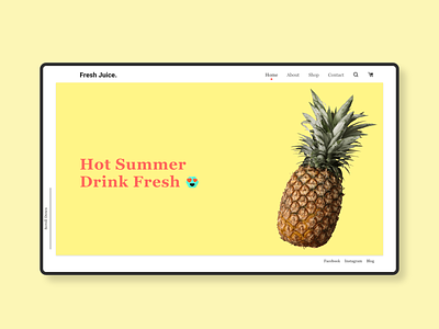 Welcome Summer app brand branding clean design ecommerce flat icon illustration juice minimal summer typography ui ux web website