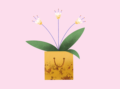 Go Green art branding clean environment flowers green icon illustraion minimal minimalist procreate