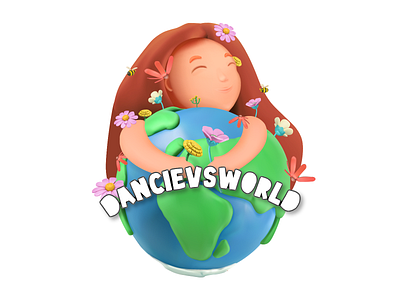 Dancievsworld logo branding design illustration logo vector world youtube