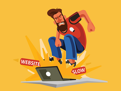 Slow Website angry man breaking laptop sketch slow website slow website